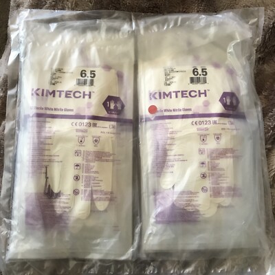 Kimtech #56889 G3 Sterile White Nitrile Gloves 12'' Size 6.5 - 20 Pair