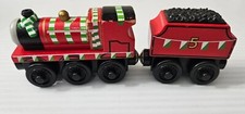 RARE 2003 Gullane Wooden Thomas Railway Train JAMES WITH TEAM COLORS w/ TENDER