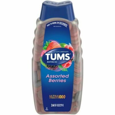 TUMS Assorted Berries Ultra Strength 1000 - 265 Chewable Tablets ExpDate: 2029/7