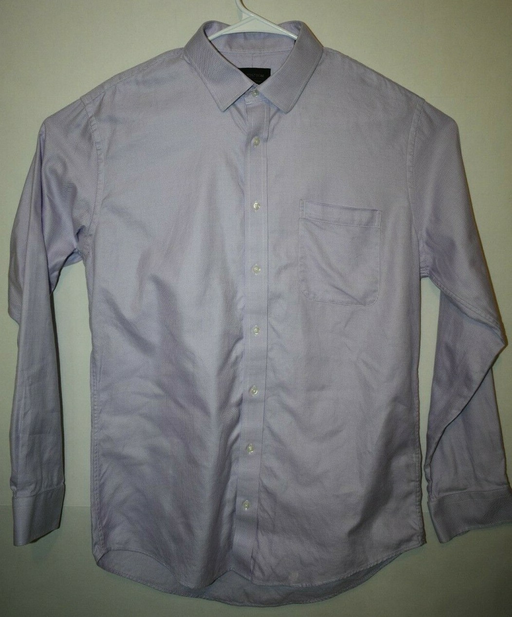 Nordstrom Men's Shop TechSmart Trim Fit Size 16.5 34/35 Purple/White