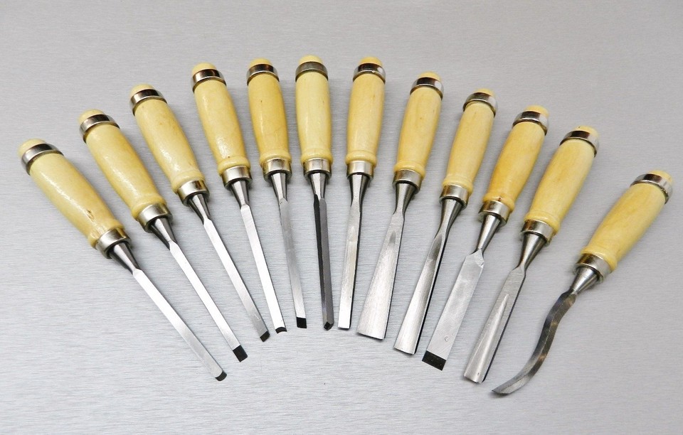 Wood Carving Set 12 Pc Chisel Set Wood Carvers Chisels - Gouges Shapes ...