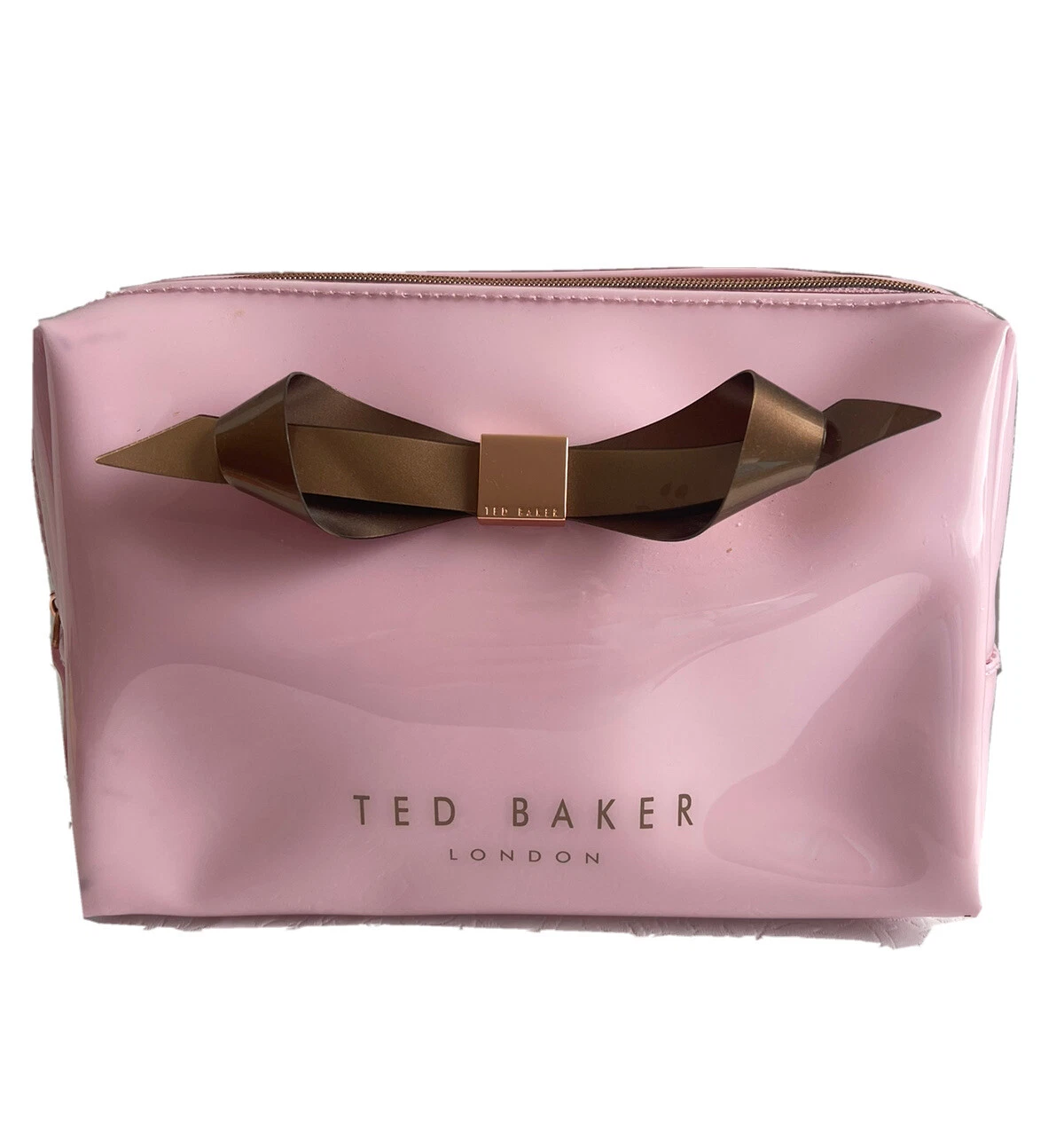 Ted Baker London Bow Cosmetics Case Bag Washbag Cosmetic Pouch Pink Rose Gold