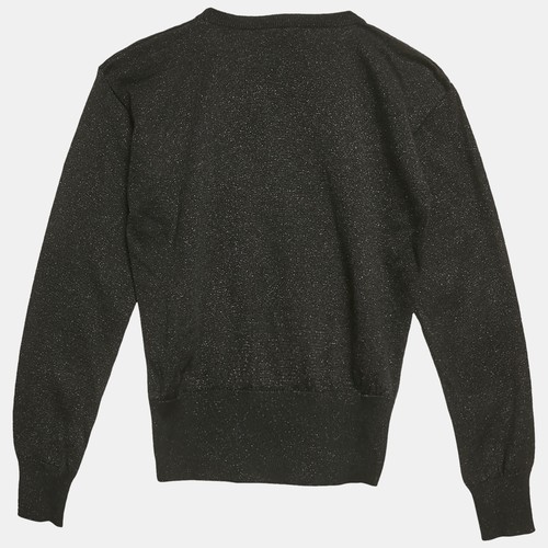 Versace Kids Black Lurex Knit Medusa Embellished Sweatshirt 8 Yrs - Picture 2 of 8