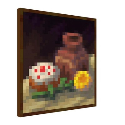 Minecraftr Painting Baroque Pot - Canvas Print Pixellated art Gaming room decor