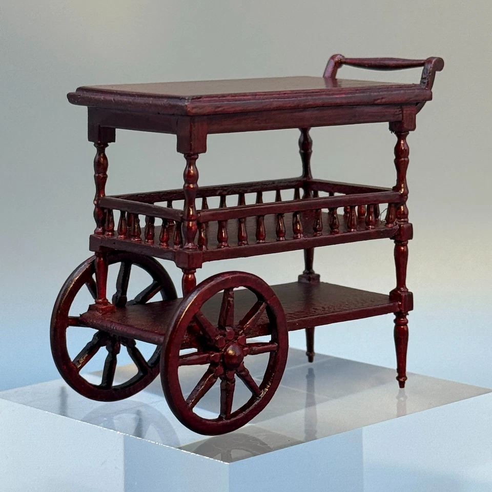 Bespaq 全新带盒维多利亚茶吧服务车 #MH 3544 微型复古娃娃屋 1:12 — 第 3/4 张图片