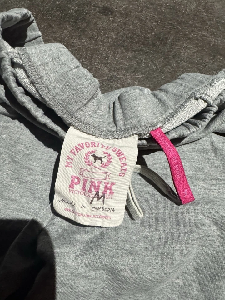 Pantalones deportivos relajados de tiro bajo grises ROSA My Favorite Y2K Victoria’s Secret M Foto 4 de 4