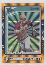 2024 Panini Donruss Rated Prospects Orange Laser 129/299 Brock Wilken #135 1l75