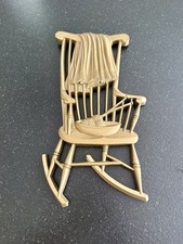 Vintage Burwood Prod USA 15  x 8  Wall Art Rocking Chair Knitting Grandma Cottage