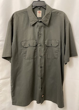 Dickies Men's Size XL Short Sleeve Twill Work Shirt green