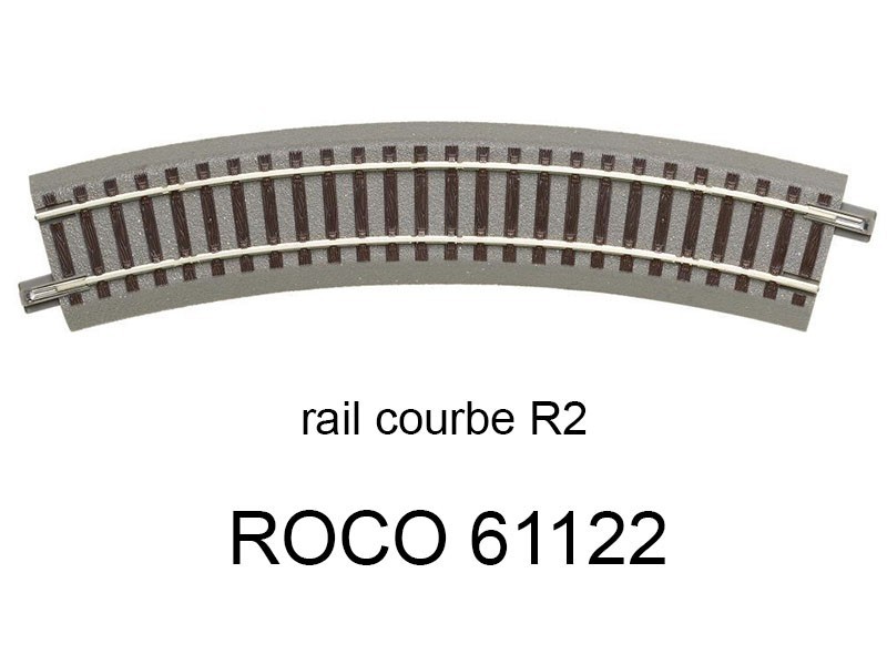 ROCO Rail courbe R2 358 mm 30 degrés voie Geoline HO - ROCO 61122