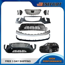 Complete Front Bumper Cover Grille Kit Compatible with 2019-2023 Cadillac XT4