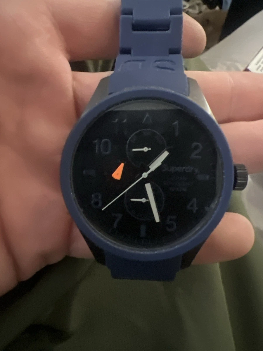 Superdry Analoog kwartshorloge voor heren, met siliconen armband SYG189OB, Sport