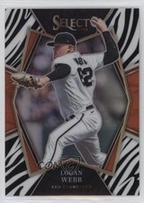 2022 Panini Select Premier Level Zebra Prizm Logan Webb #141 12ty