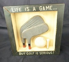 Decorative Golf Clubs Golf Ball Tee Shadow Box Wall Tabletop Decor 7"X2"X7"