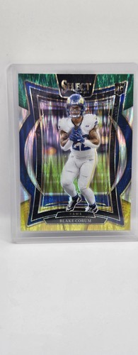 2024 Panini Select - Concourse Blake Corum #9 Green & Yellow Shock Prizm (RC)