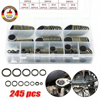 245tlg Bonded Seal Dichtring Sortiment M6-M30 Ölablass-Schrauben-Dichtung Satz