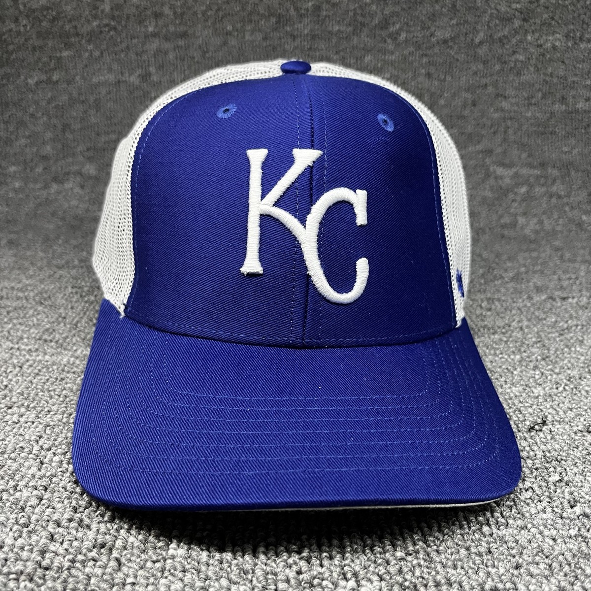 Kansas City Royals '47 Brand Trucker Snapback Hat Royal Blue White Mesh Cap
