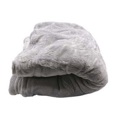 Plush Flannel Heated Throw Blanket 50x60 Light Gray 6 Heat Setting Soft Fur New