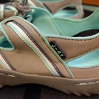 J-41 Water-Resistant Striped Toggle Hiking Sandals Mint Gray Vegan Textile 8.5M — photo 2