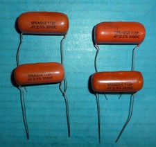 4 Sprague 715P Orange Drop Capacitors 0.47uf 200VDC NOS