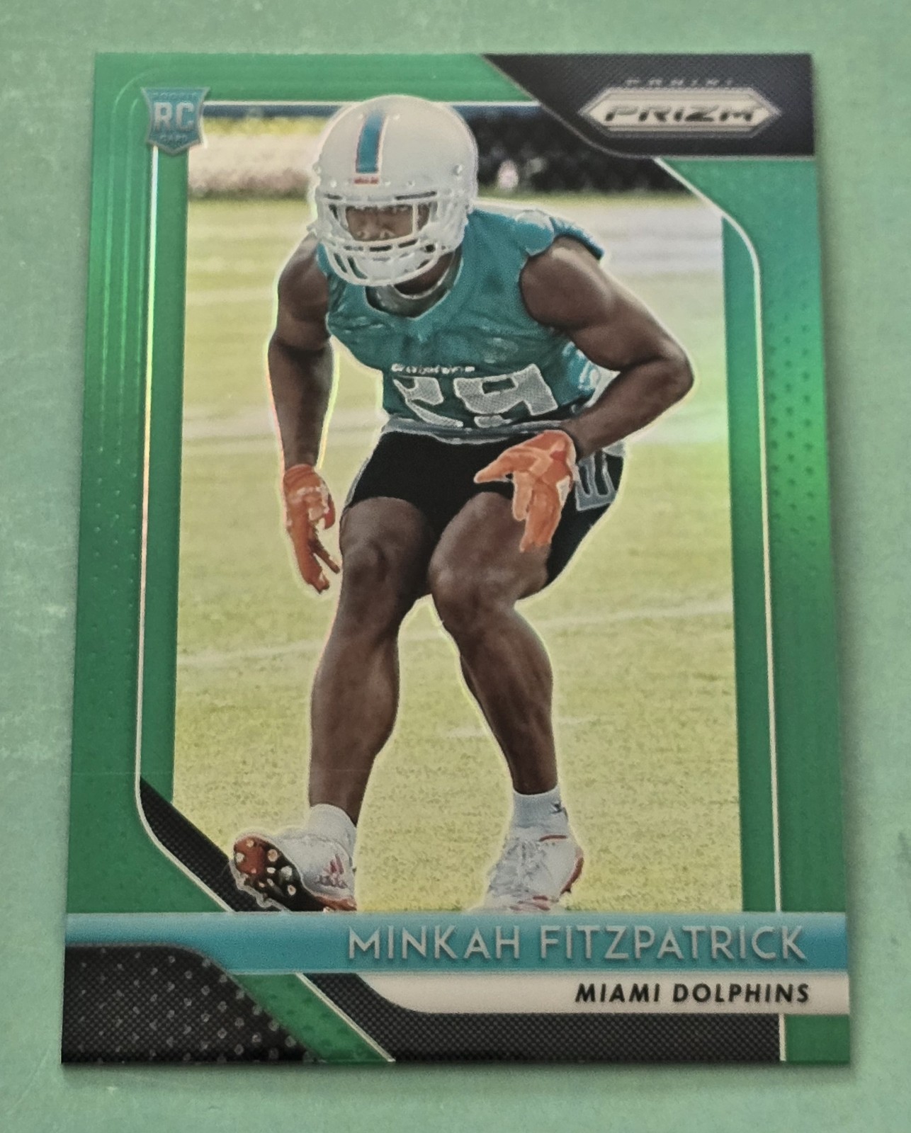 2018 Panini Prizm MINKAH FITZPATRICK Rookie Green Prizm RC #243 Miami Dolphins