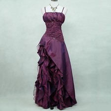 Vintage Evening Dress Lace Appliques Spaghetti strap Prom Boho Ruched Pleats