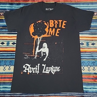 Avril Lavigne Bite Me Tour T-Shirt Medium Black GUC 
