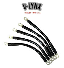 4AWG x5 - 10" Black Golf Cart Battery Cable Set Made in USA 100 Copper Flexible