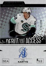 2023-24 Upper Deck Credentials Debut Ticket Access Autographs Tye Kartye RC Auto
