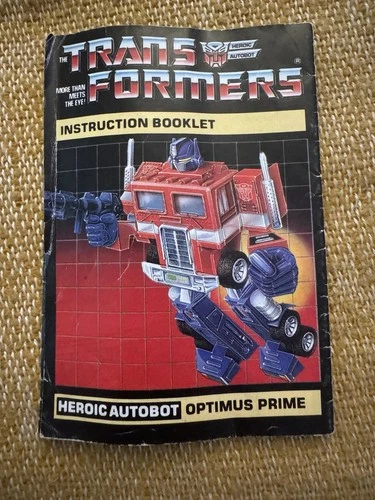 Optimus Prime Action Figure Instruction Manual Original 1985 G1 Transformers