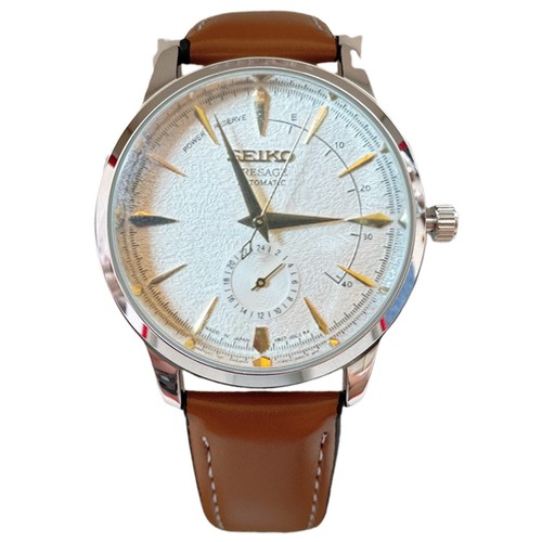 Reloj Seiko Presage automático de cuarzo con esfera de acero inoxidable y correa de cuero para hombre - Imagen 18 de 19