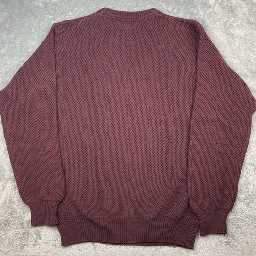Vtg Timber Creek Wrangler Sweater Mens L Red Crewneck Cotton Honeycomb Textured - Picture 11 of 15