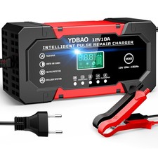 Autobatterie Ladeger&auml;t 12V 10A Akku Lader LiFePO4 AGM mit LCD Display Kfz Pkw