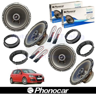 PHONOCAR 66026 speakers Ant + post coaxial 165mm 60w for VW GOLF V