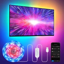 9.84ft RGB+IC LED Lights for 32-43 Inch TV, Backlight Strip Behind TV with Mu...