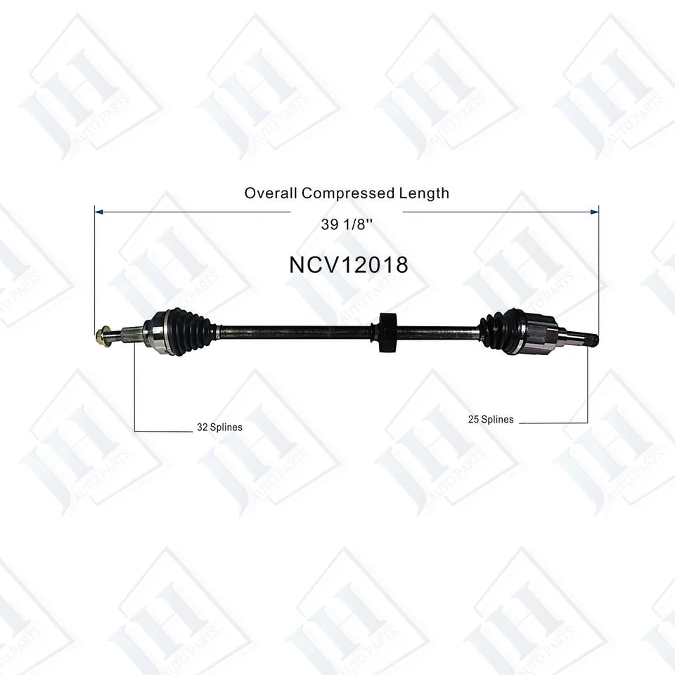 OE Front Pair Left Right CV Axle Shaft Set for 2008-14 Dodge Avenger Journey FWD - Image 3 of 4