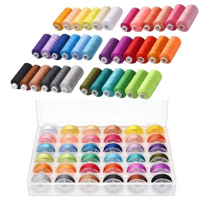 400 Yards Sewing Thread Kit 36 Colors Prewound Bobbins Machine Tools 72 PCS