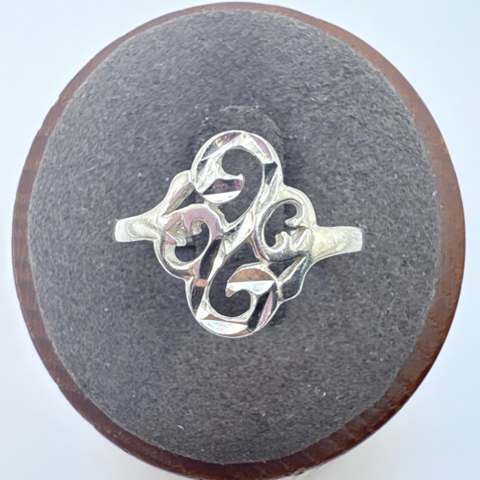 VTG Solid Sterling Silver 925 Openwork Scroll Des… - image 1