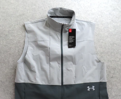 Under Armour Vest Mens Large Gray Softshell Full Zip Collared Outdoor 1327655 video thumbnail
