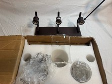 3-Light Bathroom Vanity Light Oil Rubbed Bronze Clear Glass Shades E26