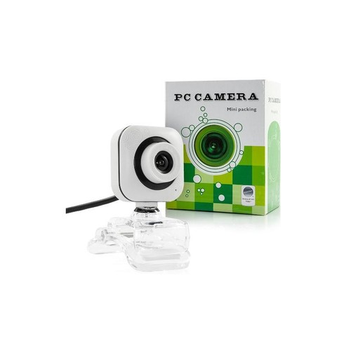WEBCAM CON MICROFONO BIANCA - USB + JACK 3.5MM - RISOLUZIONE 640X480 - 0.3MP - Z - Foto 1 di 2