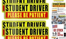 4 Pcs Student Driver Magnet for Car - Be Patient Yellow-studentdriver-4pcs