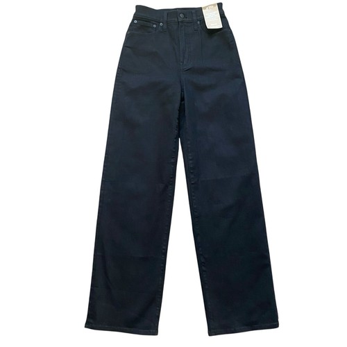 Madewell The Perfect Vintage Wide-Leg Jeans 25T Black High Rise Cotton Retro