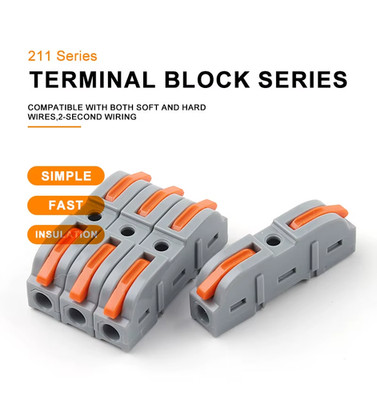 4 x Stück Hebel-Drahtverbinder, 1 bis 1 zusammenbaubare Inline-Drahtverbinder