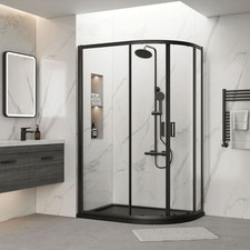 Bathroom Shower Enclosure 1000x800mm Luxury Matt Black Stylish
