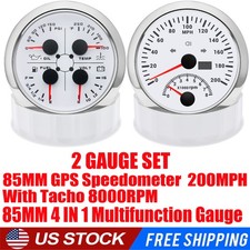 2 Gauge Set 85mm Gps Speedometer 200mph Wtacho85mm 4 In 1 Multifunction Gauge