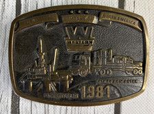 Vintage 1981 Collector Buckle Series Solid Brass Belt Buckle The Western Company