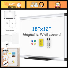 Magnetic Dry Erase Whiteboard 18x12 Inches - Wall-Mounted, Easy Clean Surface