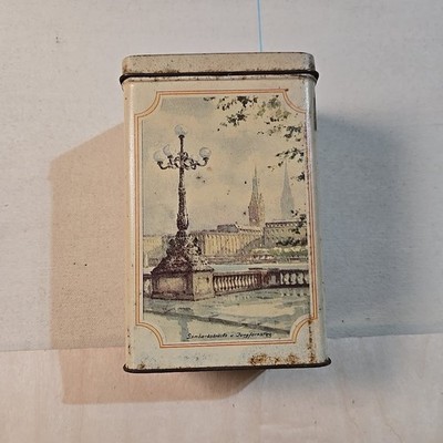 Vintage Walter Messer Kaffee Tin Germany Hamburg Collectible Art Deco Coffee MCM