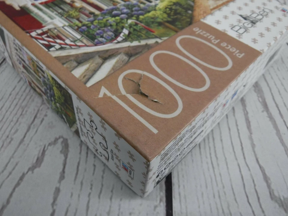 Rompecabezas Big Ben Cubierto Porche 1000 Piezas Rojo Blanco Azul Flores 100% Completo Foto 3 de 4